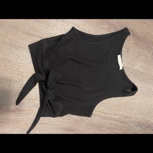 ILLA ILLA black tank with tie in the front